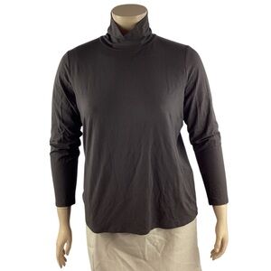 Eileen Fisher Fine Jersey Turtleneck Top Gray Size XL